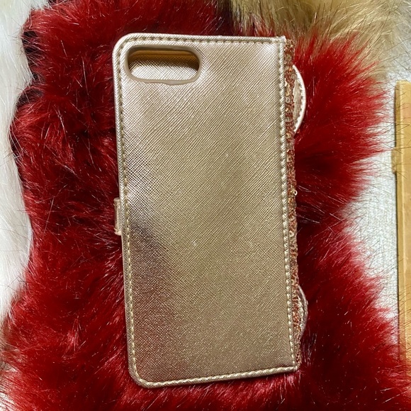 Loungefly x Disney Sequin Wallet Rose Gold Minnie Mouse Phone Case & Card Holder - Picture 13 of 17